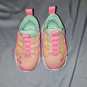 Puma Kids' Pink and Yellow Sneakers